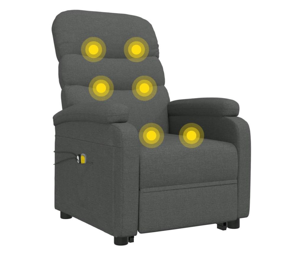 Masazni stol s dvigom, temno siva, tekstil - 9