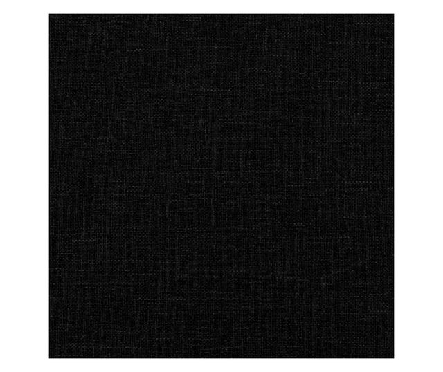 fekete szövet ágykeret fejtámlával matrac nélkül 90x200 cm