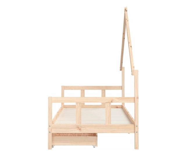 Παιδικό Κρεβάτι με Συρτάρια, 90x200 εκ., από Μασίφ Ξύλο Πεύκου