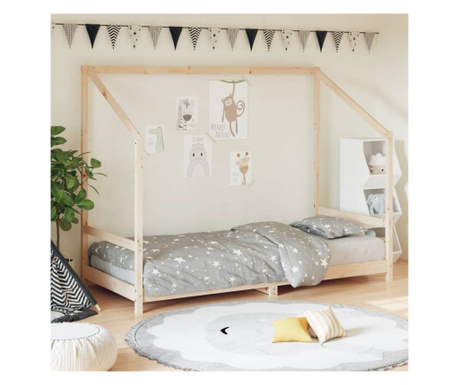 Cadru de pat pentru copii, 90x190 cm, lemn masiv de pin