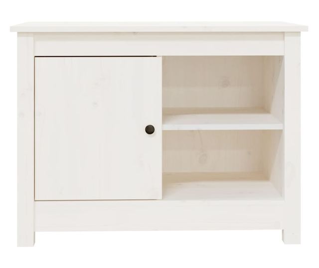 Comodă TV, alb, 70x36,5x52 cm, lemn masiv de pin