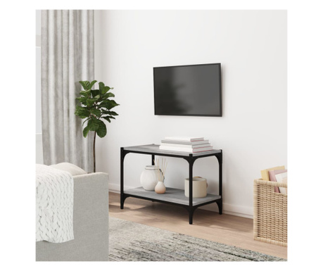 Comodă TV, gri sonoma, 60x33x41 cm, lemn prelucrat și oțel