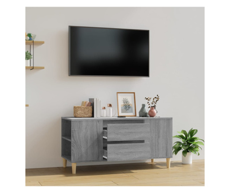 Comodă TV, gri sonoma, 102x44,5x50 cm, lemn prelucrat