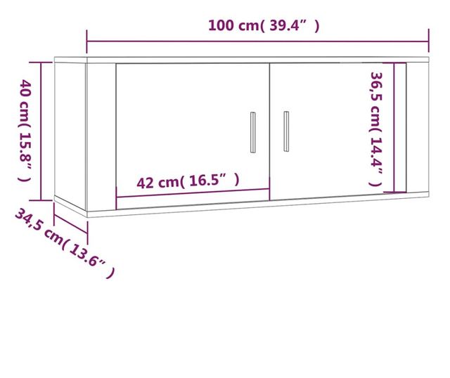 Zestaw szafki TV, 2 części, biały, drewno przetworzone