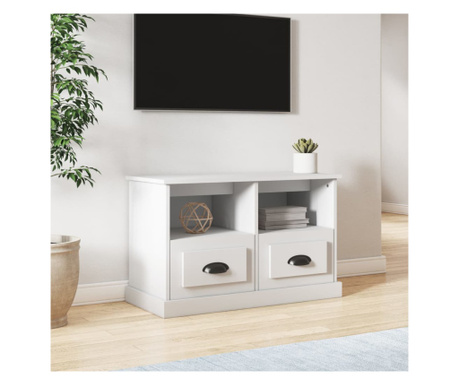 Comodă TV, alb, 80x35x50 cm, lemn prelucrat