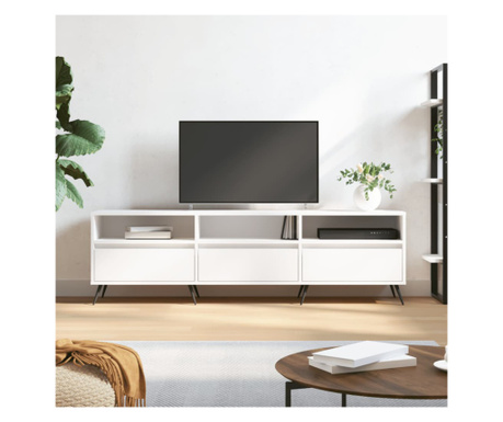 Comodă TV, alb, 150x30x44,5 cm, lemn prelucrat
