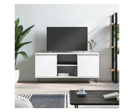 Comodă TV, alb, 104x35x50 cm, lemn compozit