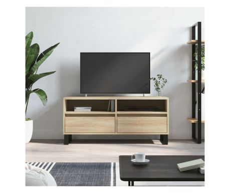 TV stolek, sonoma dub, 100x34,5x44,5 cm, zpracované dřevo