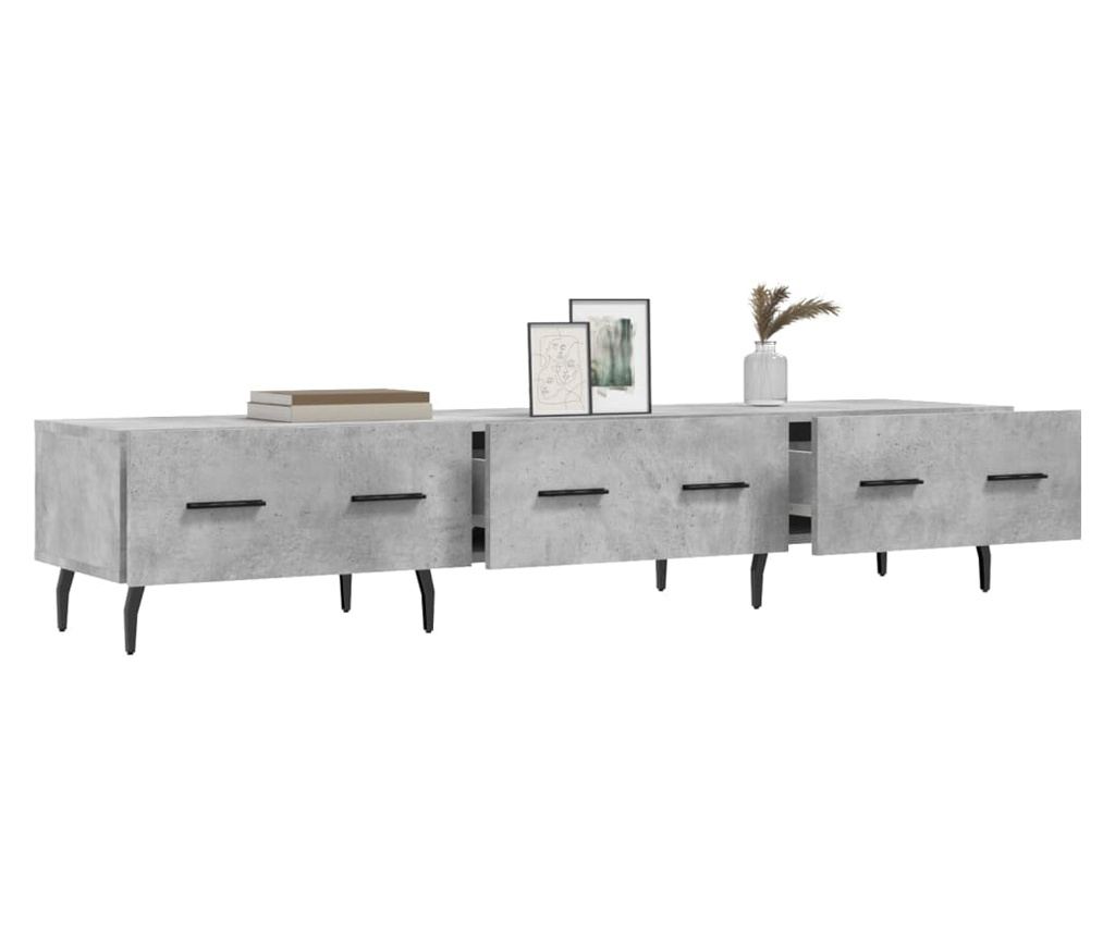 TV Ormarić, Betonsko Siva, 150x36x30 cm, Konstruirano Drvo - 4