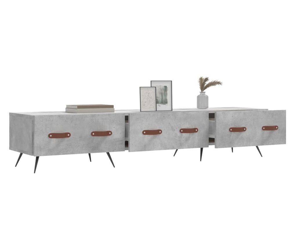 TV Ormarić, Betonsko siva, 150x36x30 cm, Konstruirano drvo - 4