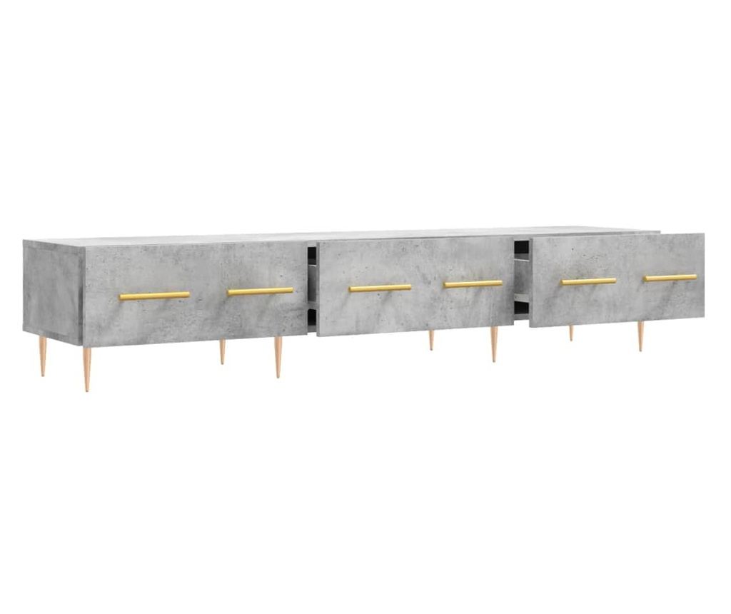 TV Ormarić, boja betona, 150x36x30 cm, konstruirano drvo - 6