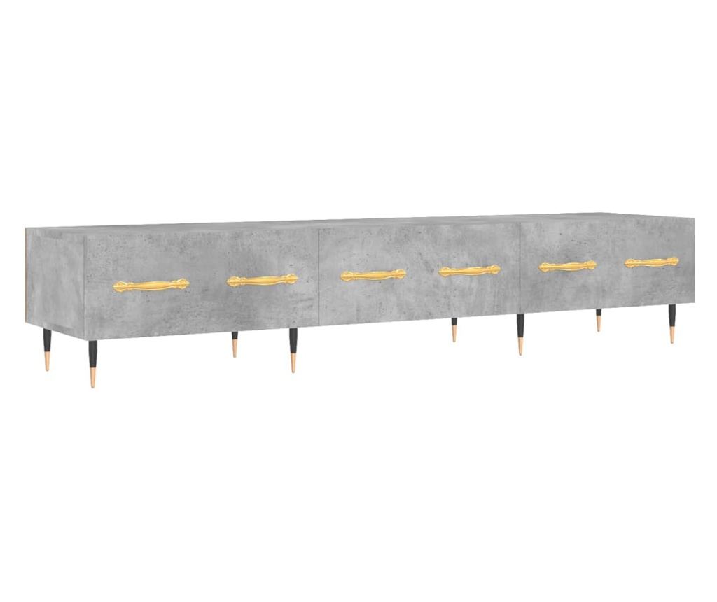 TV komoda, betonsko siva, 150x36x30 cm, obrađeno drvo - 2