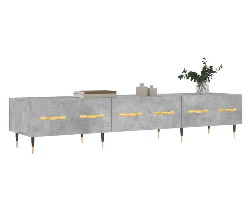 TV komoda, betonsko siva, 150x36x30 cm, obrađeno drvo - 3