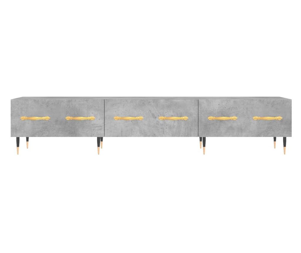 TV komoda, betonsko siva, 150x36x30 cm, obrađeno drvo - 5