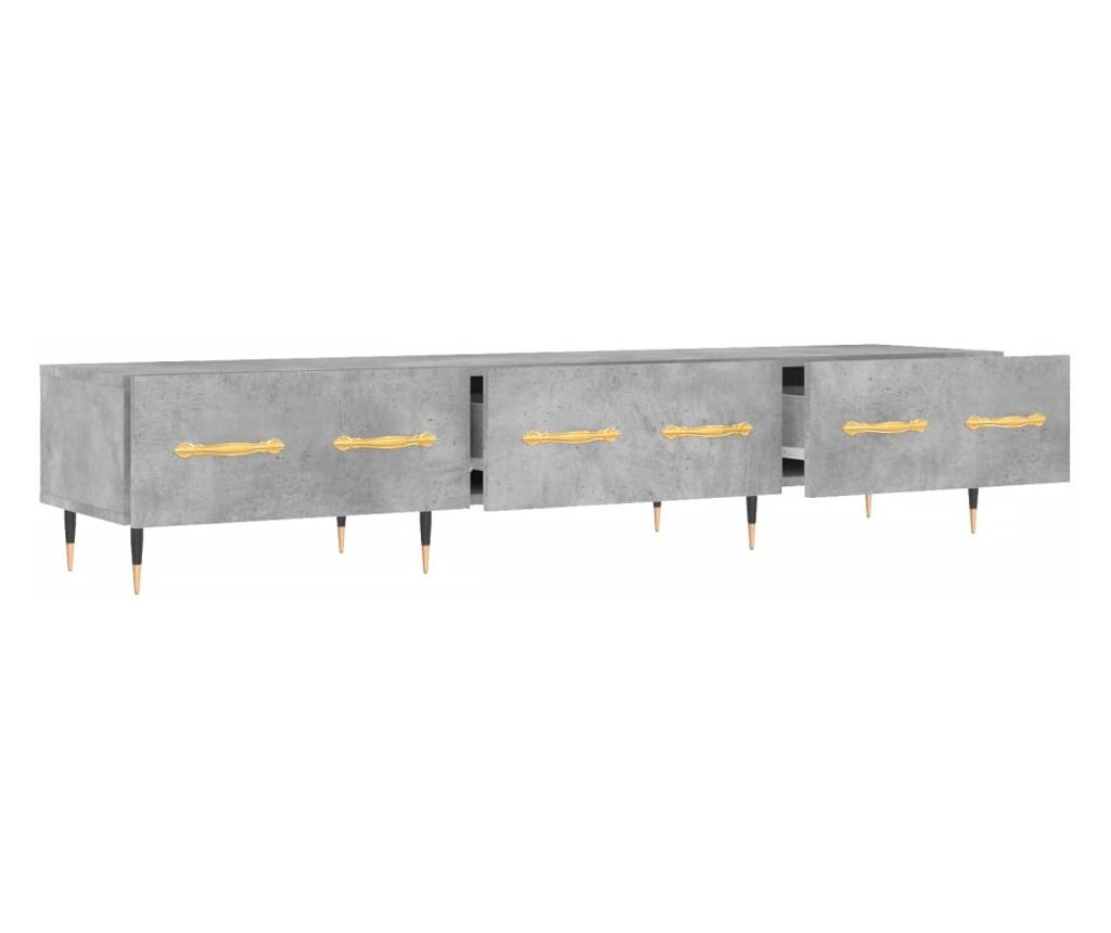 TV komoda, betonsko siva, 150x36x30 cm, obrađeno drvo - 6