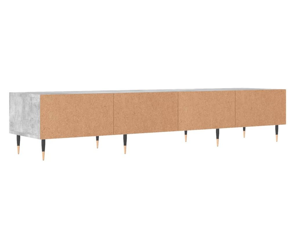 TV komoda, betonsko siva, 150x36x30 cm, obrađeno drvo - 8