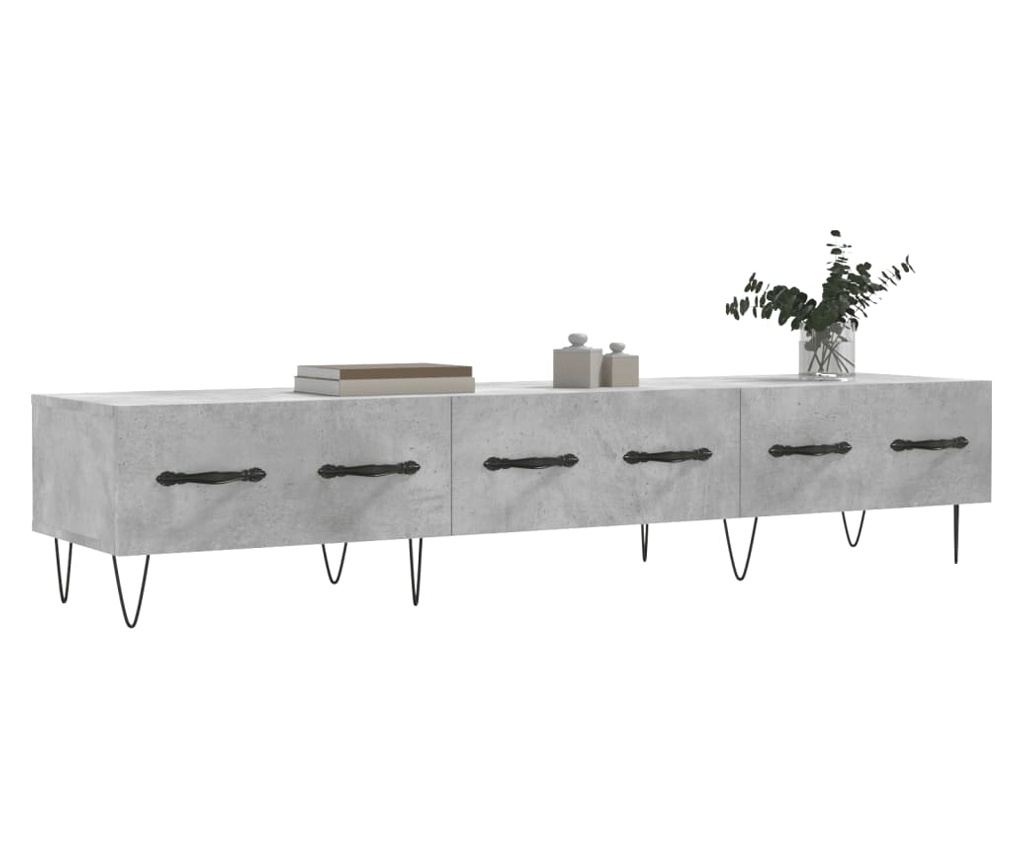 TV Ormarić, boja betona, 150x36x30 cm, konstruirano drvo - 3