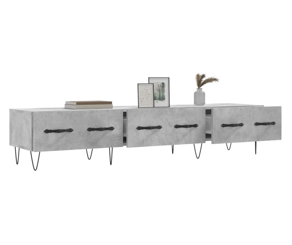 TV Ormarić, boja betona, 150x36x30 cm, konstruirano drvo - 4