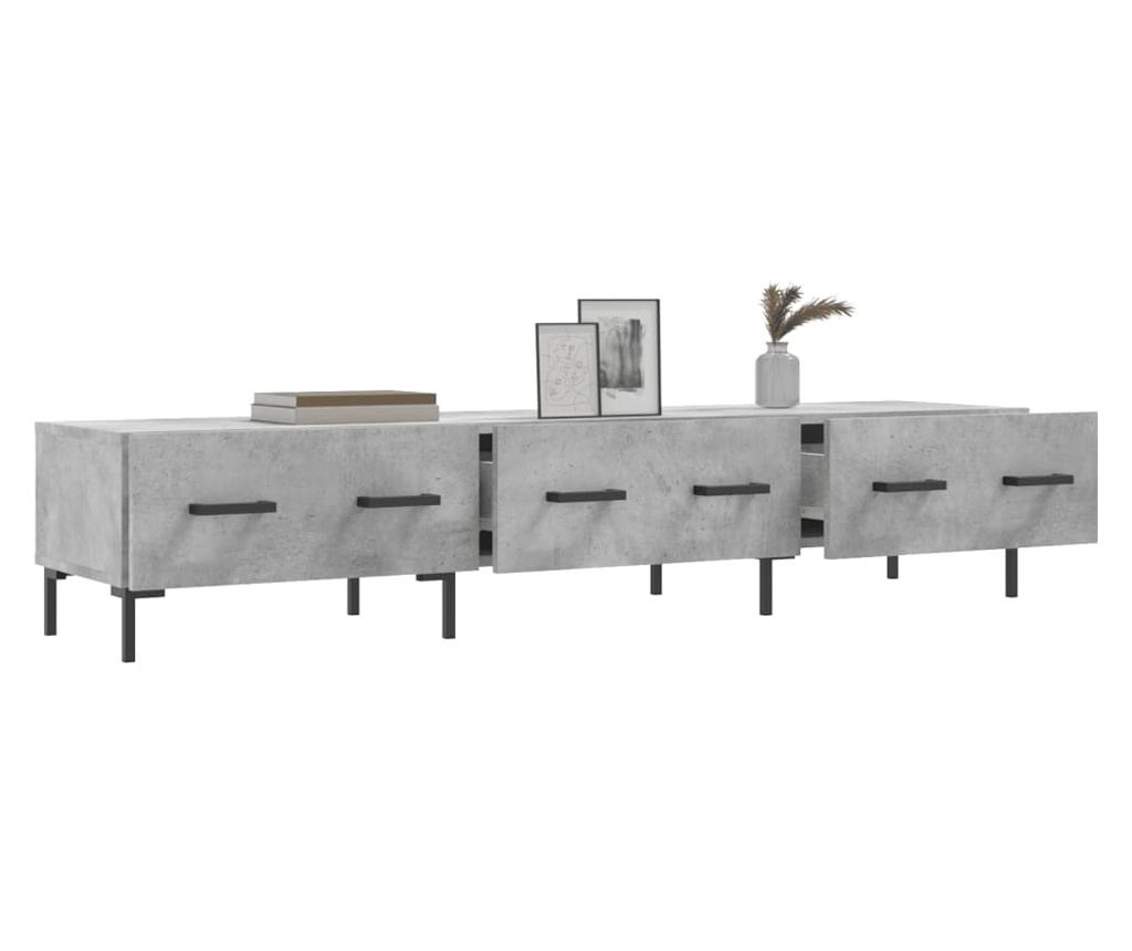 TV komoda, siva beton, 150x36x30 cm, obrađeno drvo - 4