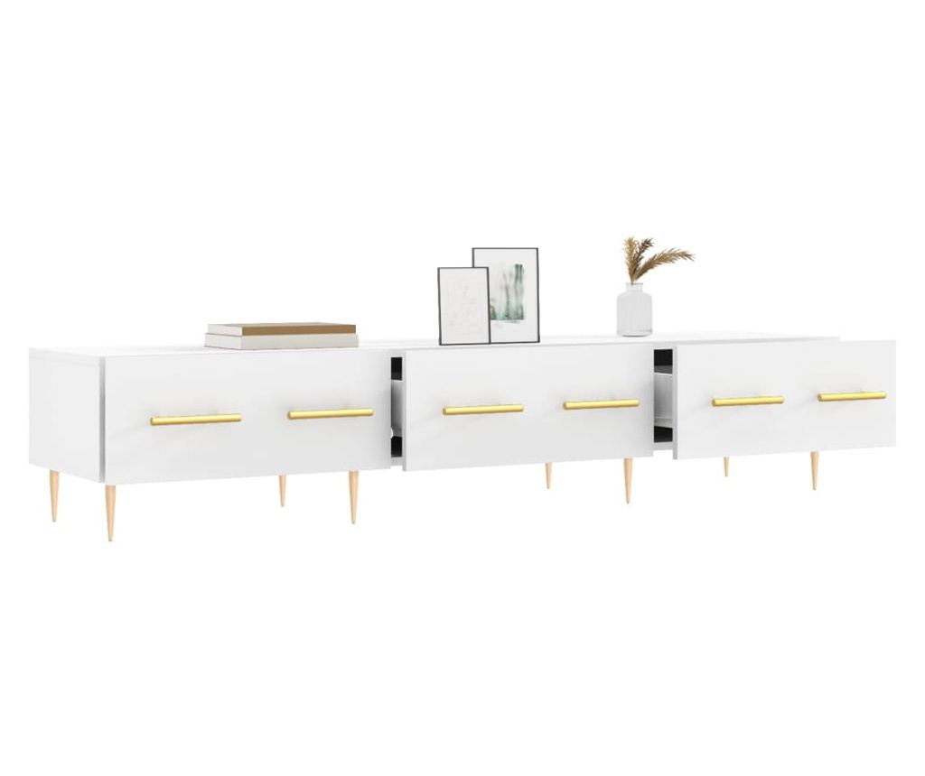 Bijeli TV ormarić, 150x36x30 cm, Konstruirano drvo - 4