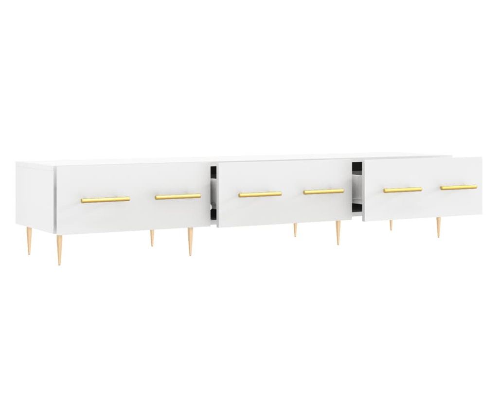 Bijeli TV ormarić, 150x36x30 cm, Konstruirano drvo - 6