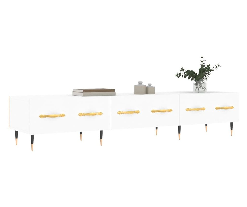TV Ormarić, bijeli, 150x36x30 cm, konstruirano drvo - 3