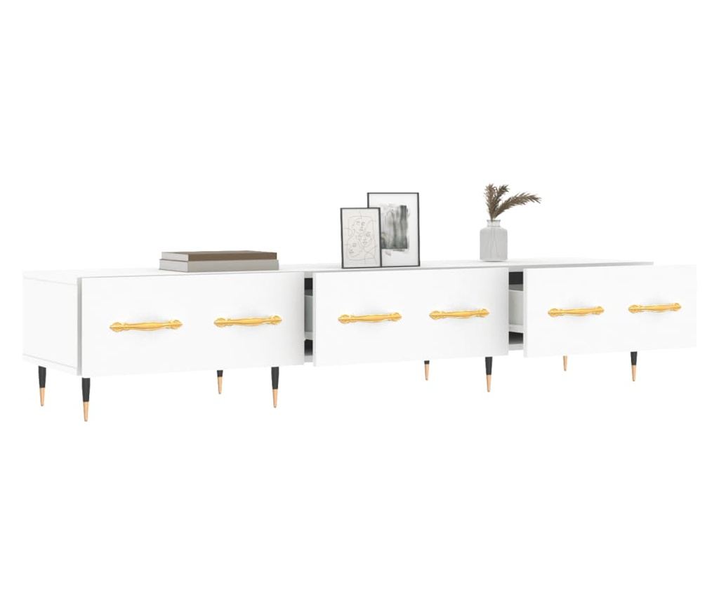 TV Ormarić, bijeli, 150x36x30 cm, konstruirano drvo - 4