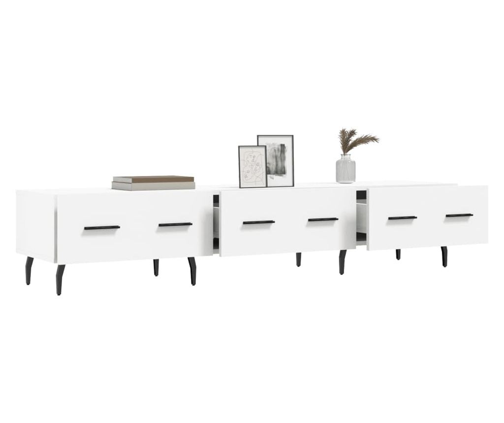 TV Ormarić, bijeli, 150x36x30 cm, konstruirano drvo - 4