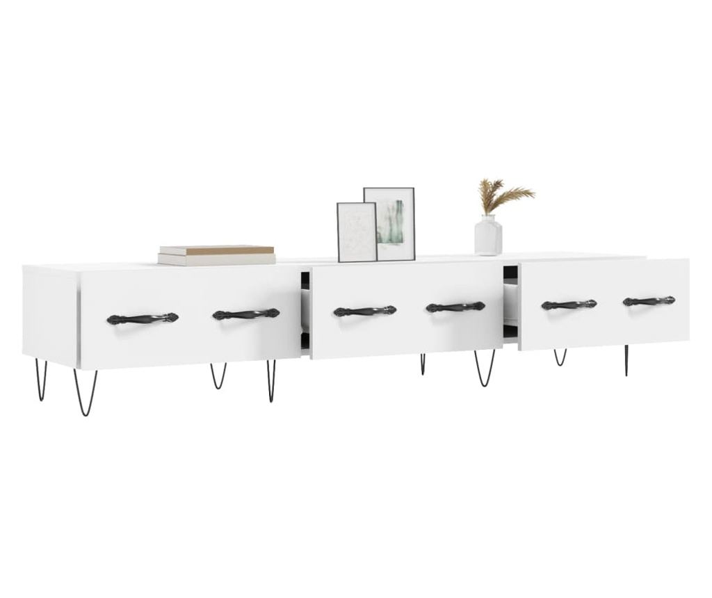 TV Ormarić, bijeli, 150x36x30 cm, konstruirano drvo - 4