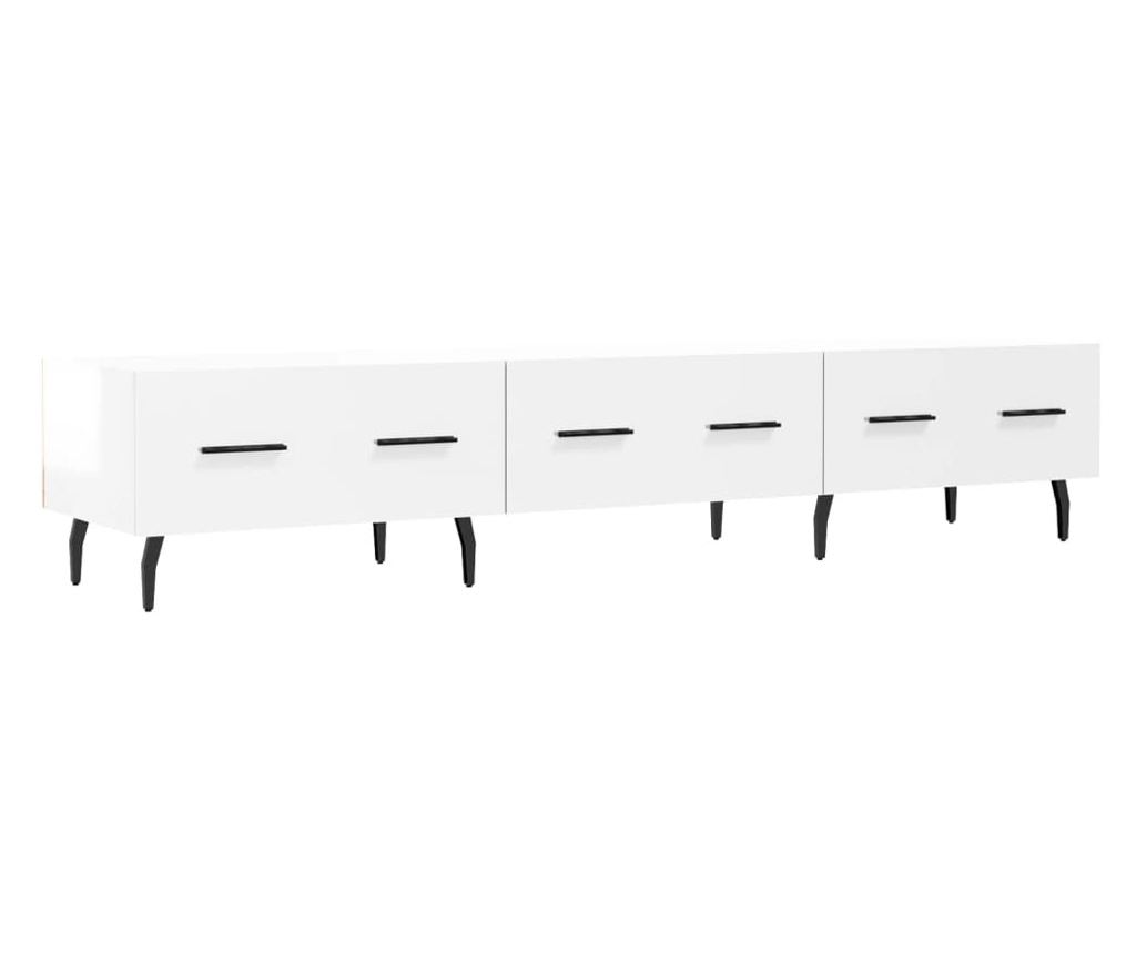 Visokosjajni bijeli TV ormarić, 150x36x30 cm, konstruirano drvo - 2