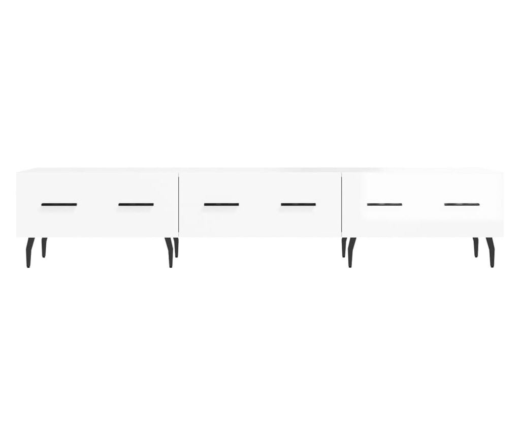 Visokosjajni bijeli TV ormarić, 150x36x30 cm, konstruirano drvo - 5