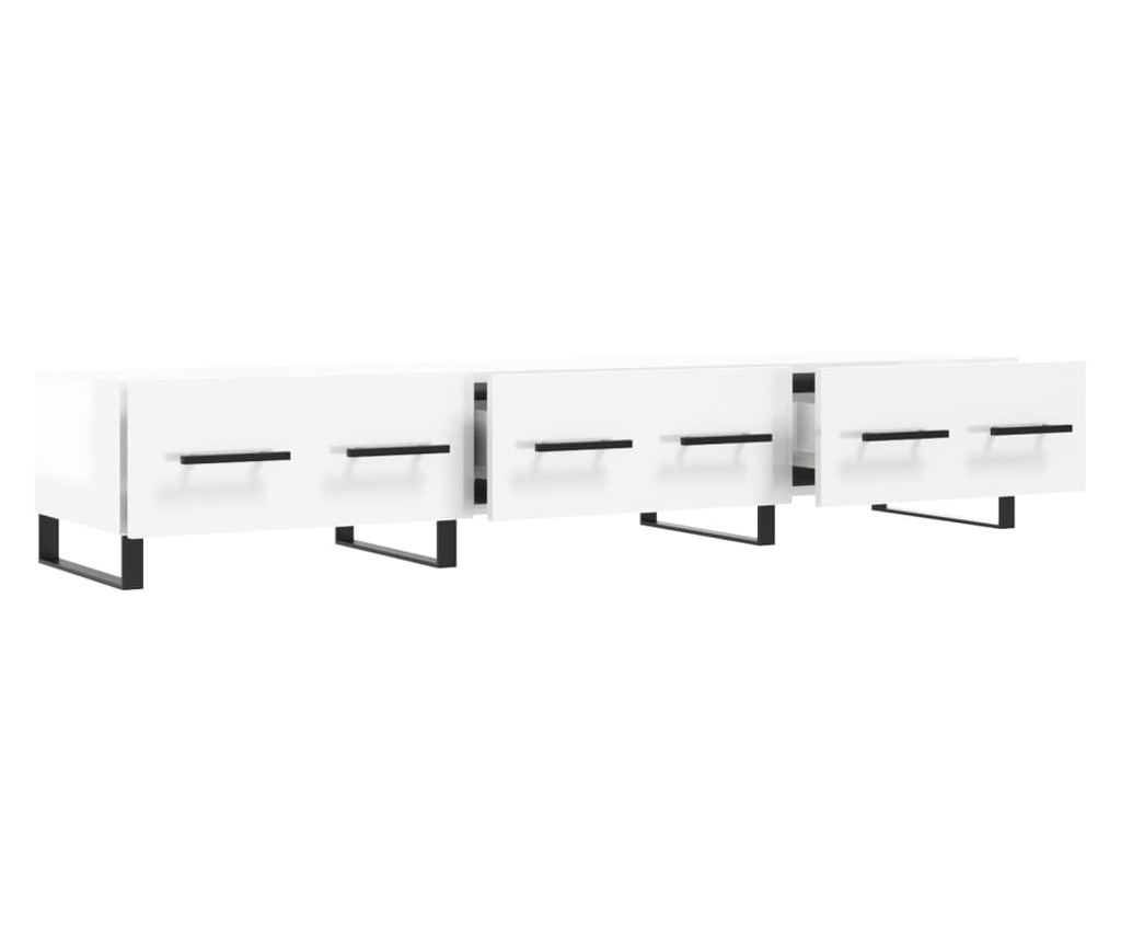 Visokosjajni bijeli TV ormarić, 150x36x30 cm, konstruirano drvo - 6