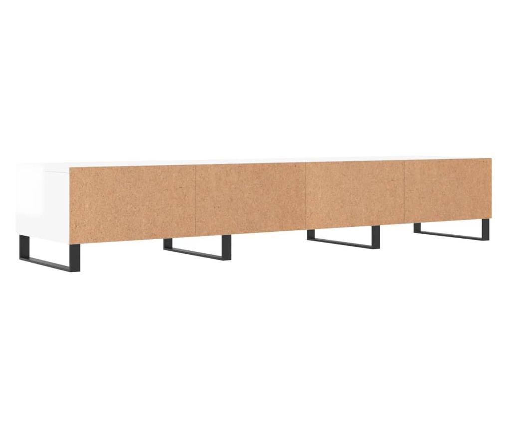 Visokosjajni bijeli TV ormarić, 150x36x30 cm, konstruirano drvo - 8
