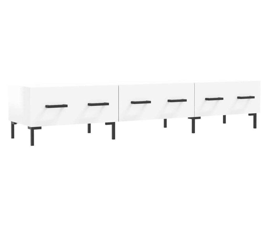 Visokosjajni bijeli TV ormarić, 150x36x30 cm, konstruirano drvo - 2