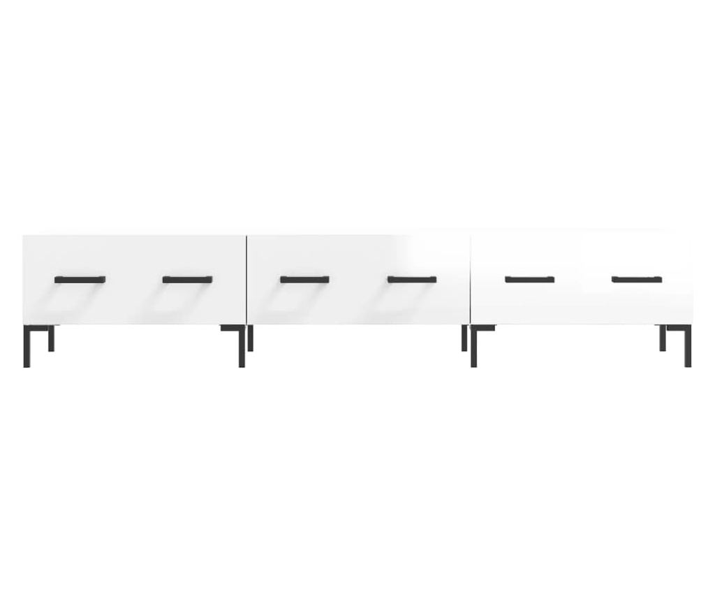 Visokosjajni bijeli TV ormarić, 150x36x30 cm, konstruirano drvo - 5