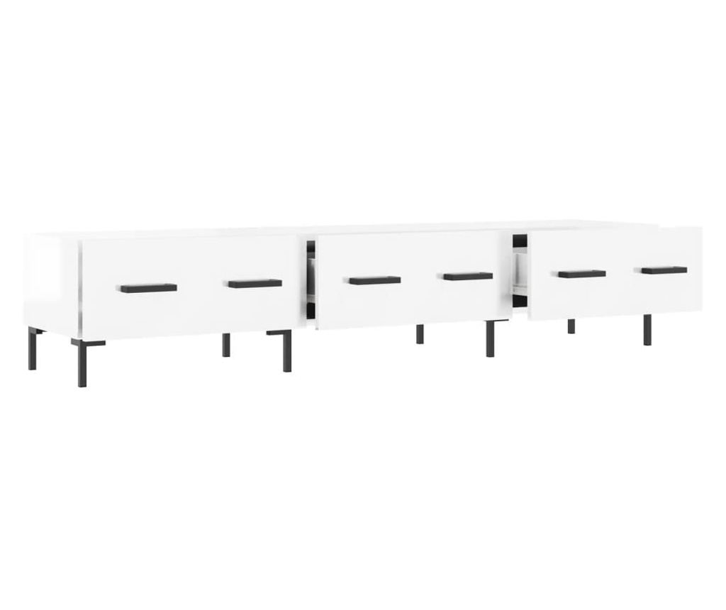 Visokosjajni bijeli TV ormarić, 150x36x30 cm, konstruirano drvo - 6