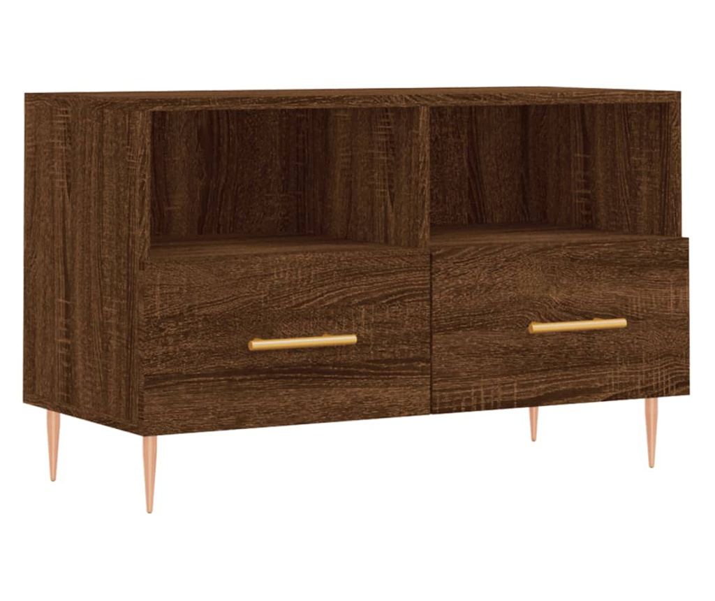 TV komoda, smeđi hrast, 80x36x50 cm, obrađeno drvo - 2