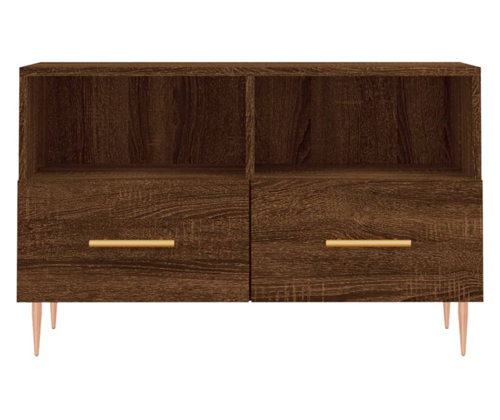 TV komoda, smeđi hrast, 80x36x50 cm, obrađeno drvo - 5