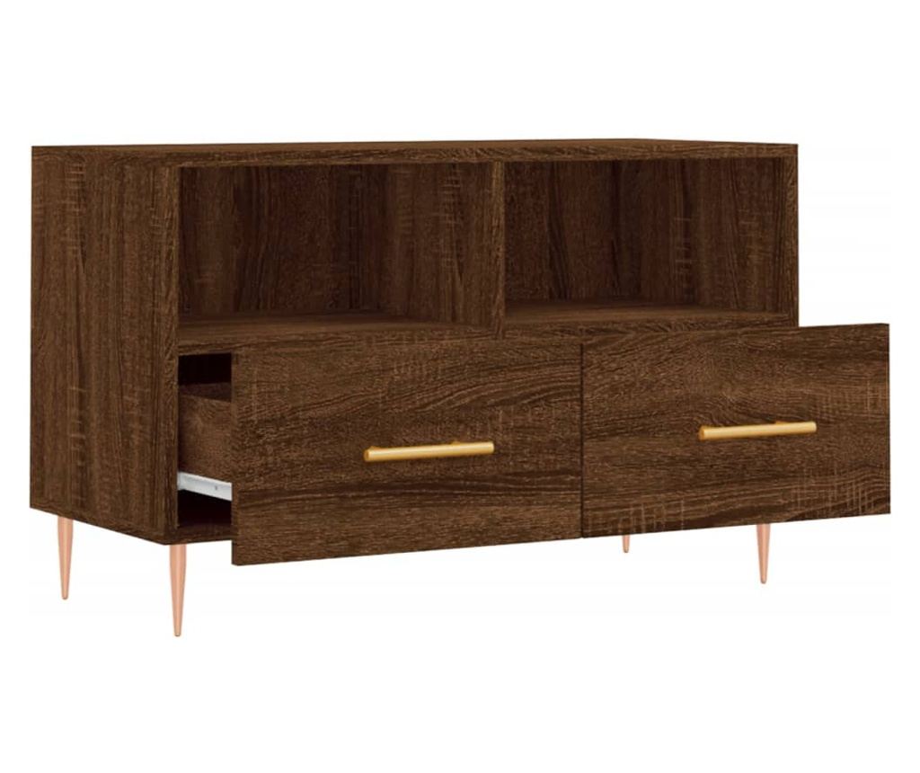 TV komoda, smeđi hrast, 80x36x50 cm, obrađeno drvo - 6