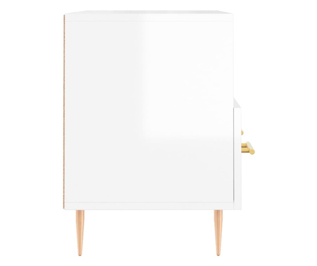 TV komoda, bijela visokog sjaja, 80x36x50 cm, obrađeno drvo - 7