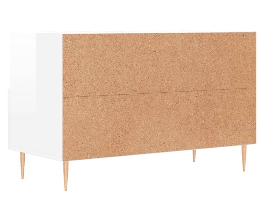 TV komoda, bijela visokog sjaja, 80x36x50 cm, obrađeno drvo - 8