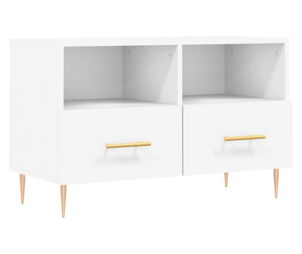 Bijeli TV ormarić, 80x36x50 cm, Konstruirano drvo - 2