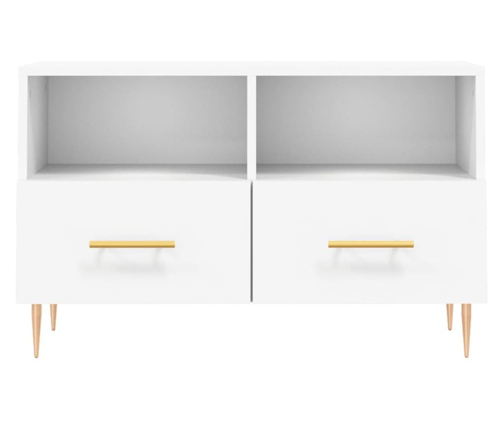 Bijeli TV ormarić, 80x36x50 cm, Konstruirano drvo - 5