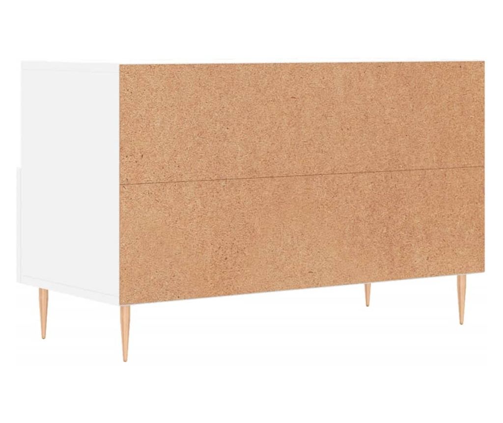 Bijeli TV ormarić, 80x36x50 cm, Konstruirano drvo - 8