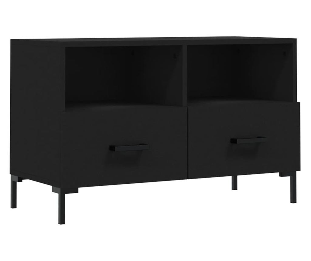 TV komoda, crna, 80x36x50 cm, obrađeno drvo - 2