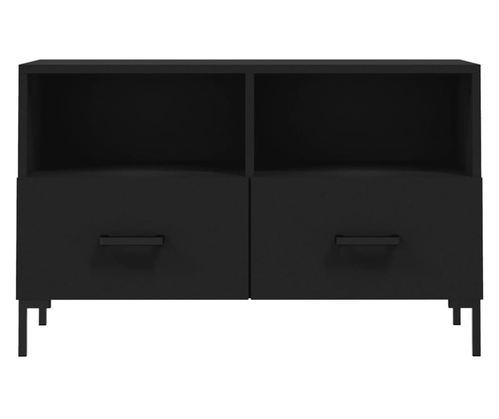 TV komoda, crna, 80x36x50 cm, obrađeno drvo - 5