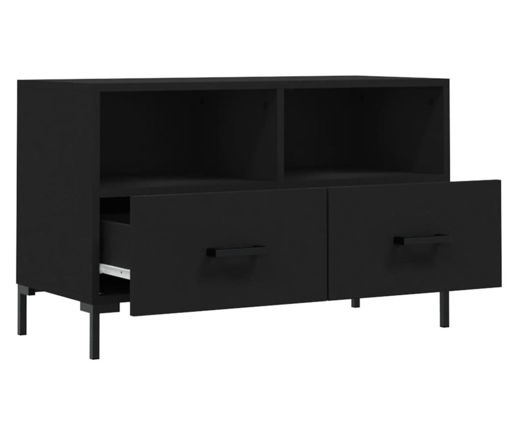 TV komoda, crna, 80x36x50 cm, obrađeno drvo - 6