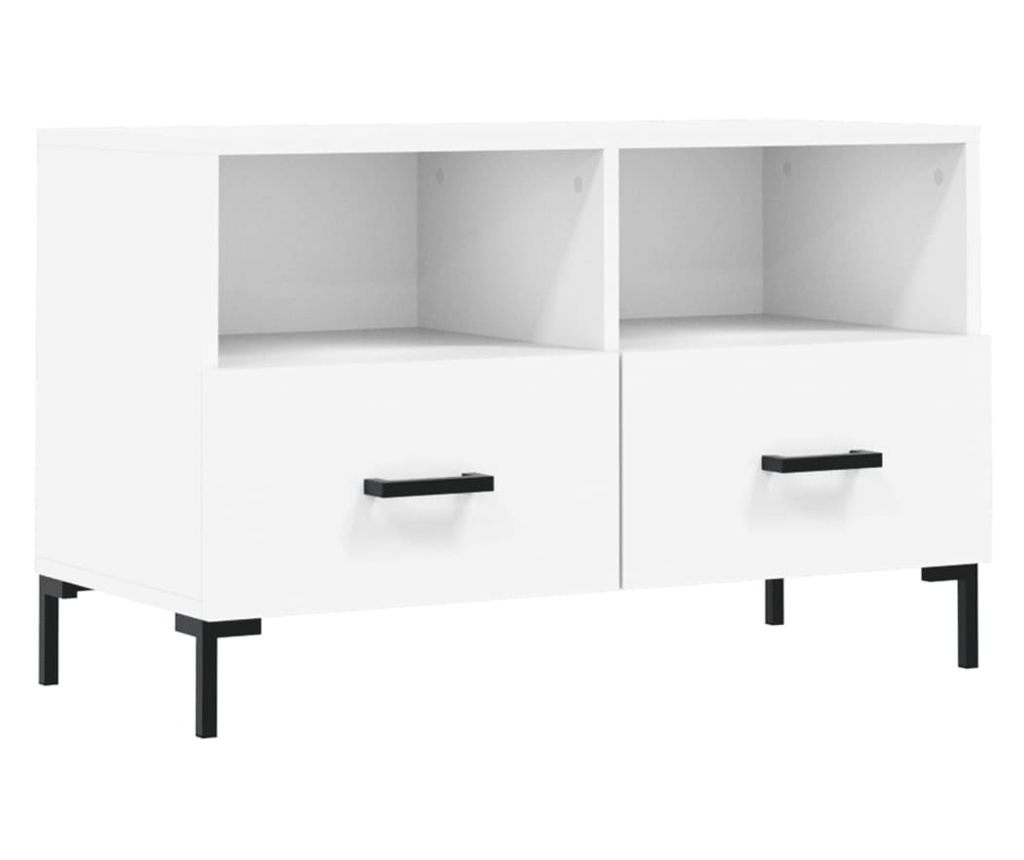 TV stalak, bijeli, 80x36x50 cm, konstruirano drvo - 2