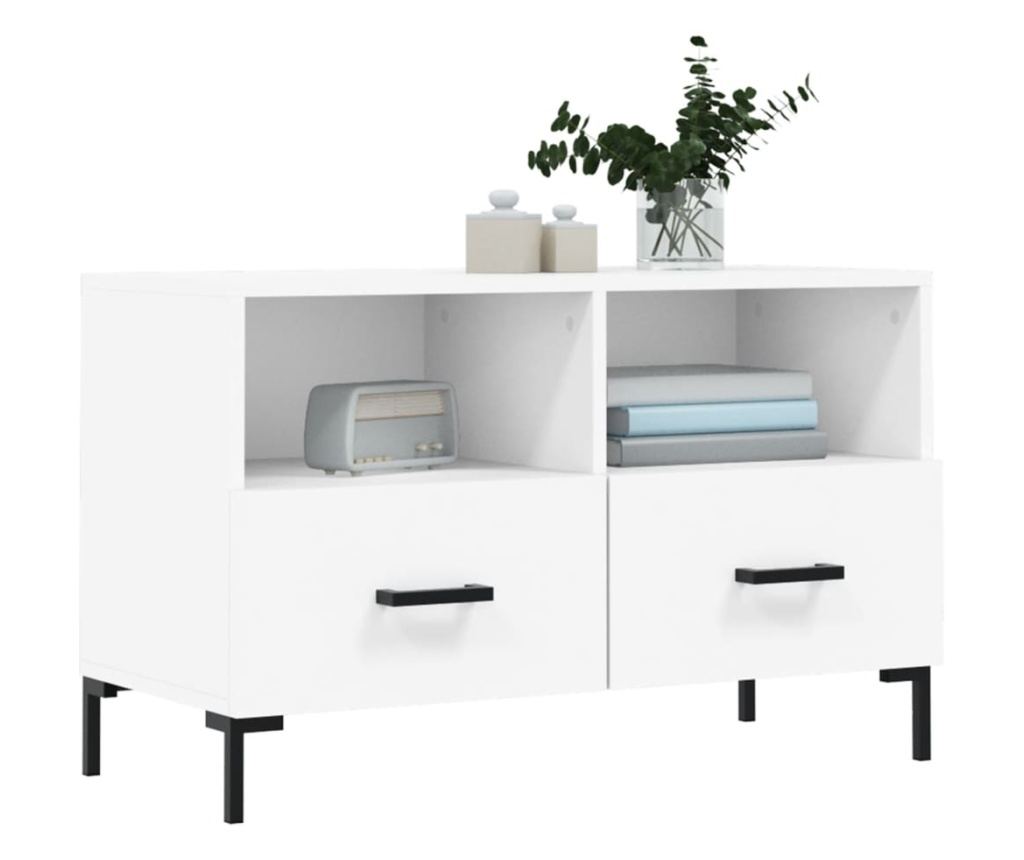 TV stalak, bijeli, 80x36x50 cm, konstruirano drvo - 3