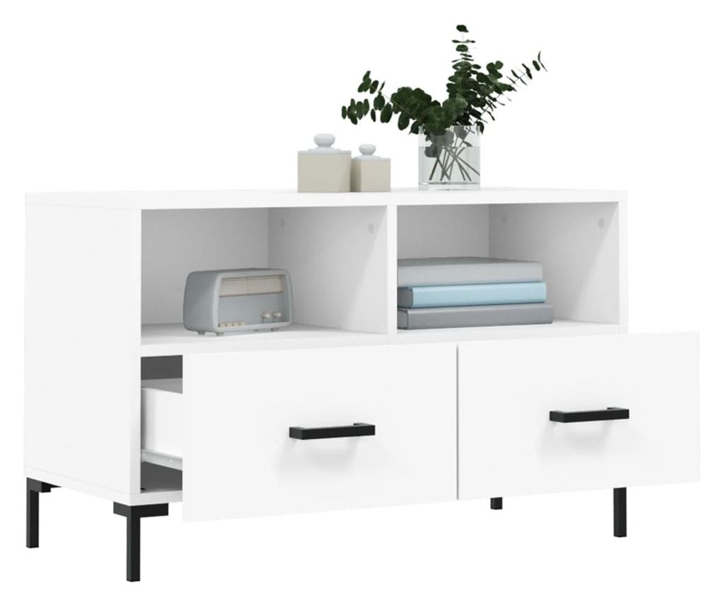 TV stalak, bijeli, 80x36x50 cm, konstruirano drvo - 4